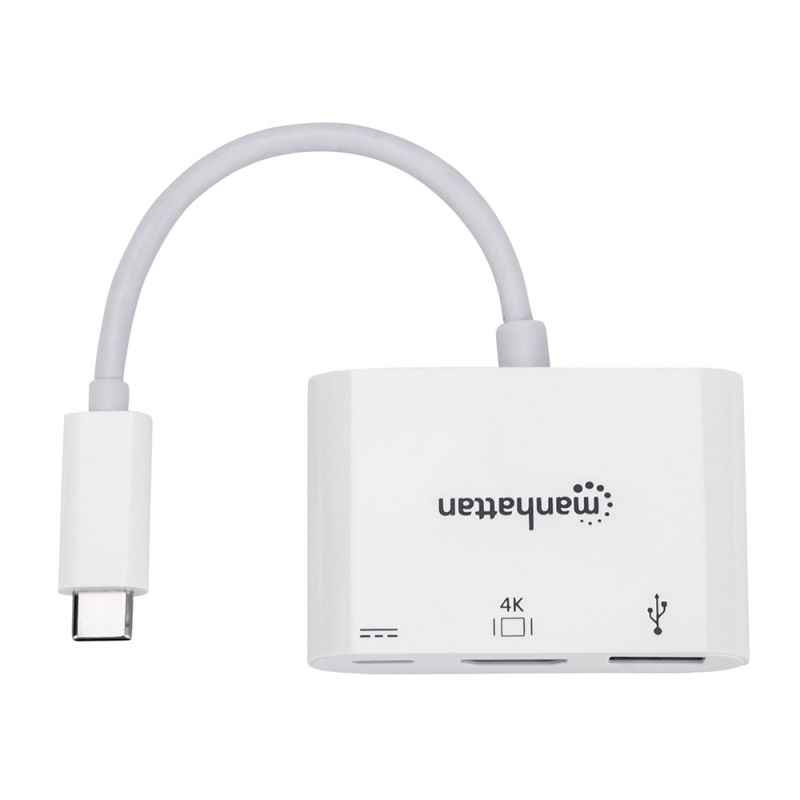 Док-станція USB3.1 Type-C --> HDMI/USB 3.0/PD 60W 4-in-1 White Manhattan (152945)