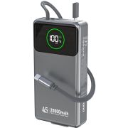 УМБ Dudao 20000mAh K31 Pro 45W PD,QC USB-A,USB-C In/Out,with built-in USB-C/Lightning cables Gray (6977196682010)