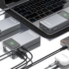 УМБ Dudao 20000mAh K31 Pro 45W PD,QC USB-A,USB-C In/Out,with built-in USB-C/Lightning cables Gray (6977196682010)