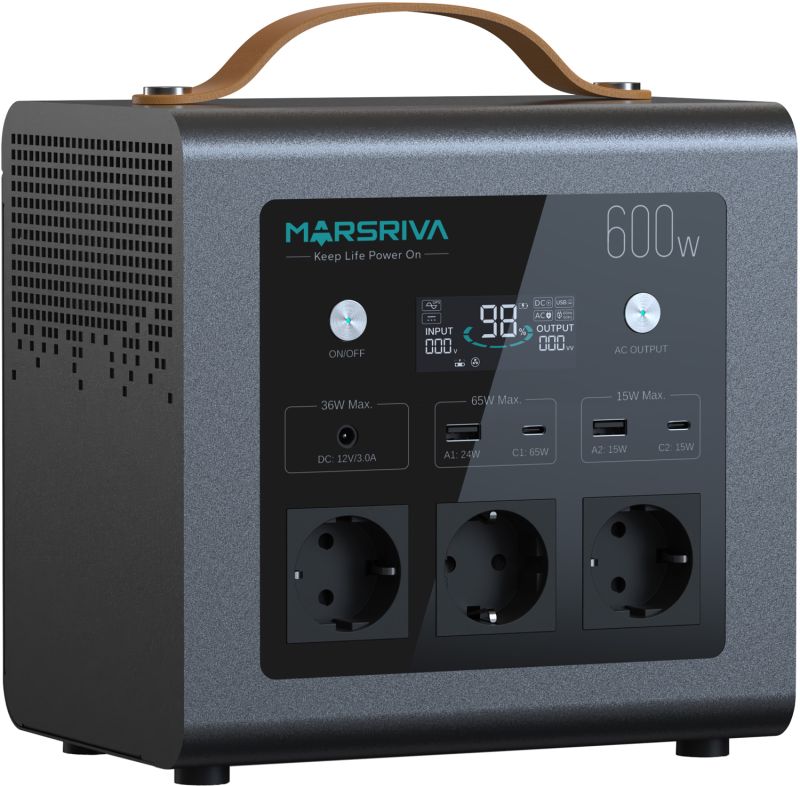 Зарядна станція Marsriva MP6 Plus 600Вт (512Вт/г) AC,MPPT, UPS, LiFePo4 (MP6Plus_MARSRIVA)