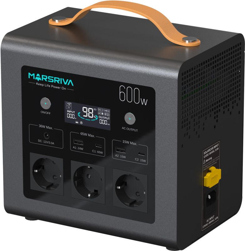 Зарядна станція Marsriva MP6 Plus 600Вт (512Вт/г) AC,MPPT, UPS, LiFePo4 (MP6Plus_MARSRIVA)