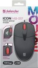 Мишка Defender Icon MB-057, 3кн.,1000 dpi, безшумна, чорна (52057)