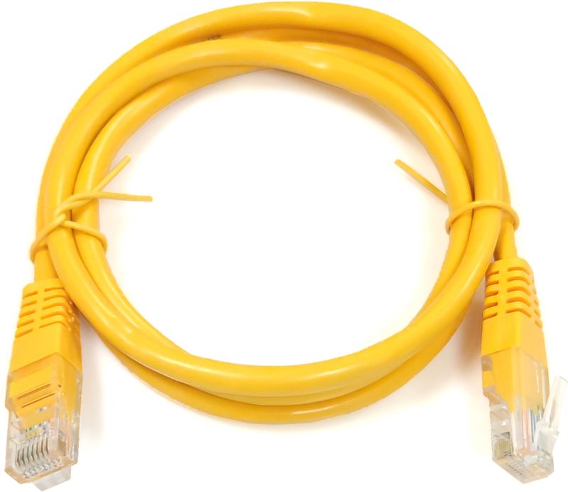 Патчкорд UTP Cat.5e ( 0.5м жовтий ), CU (PAUT3050-CU-YL)