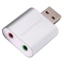 Звукова карта USB AUX jack, 2*TRS (Mic + Ear), C-Media chip, RTL, срібляста (B00668)