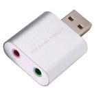 Звукова карта USB AUX jack, 2*TRS (Mic + Ear), C-Media chip, RTL, срібляста (B00668)