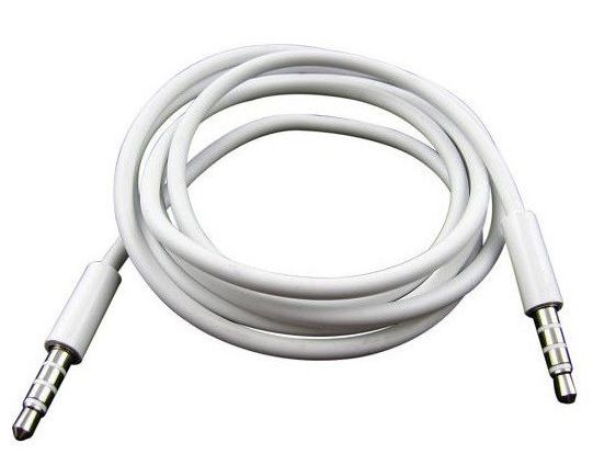 Кабель AUX Audio TRRS 3.5мм Male/Male 1м білий (S0659)