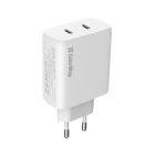 Сетевое зарядное устройство ColorWay GaN Mini 50W PD Port PPS USB (Type-C PD 30W + Type-C PD 20W) White (CW-CHS050PD-WT)