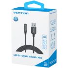 Звукова карта USB AUX jack, TRRS Ear, 0.25 м 96 кГц/24 біт 2-в-1 DSP шумозаглушення Vention (CVEBC)