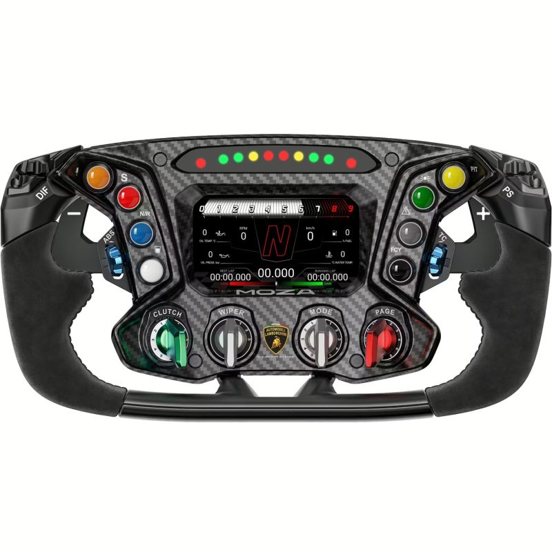 Кермо MOZA Racing Lamborghini Essenza SCV12, 31cм., екран 4.3", 8 кн. RGB, чорне (RS070_Moza)