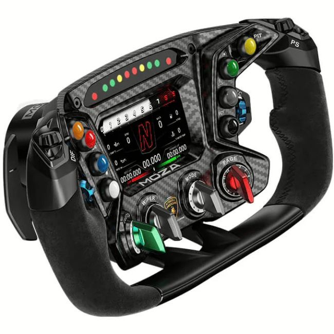 Кермо MOZA Racing Lamborghini Essenza SCV12, 31cм., екран 4.3", 8 кн. RGB, чорне (RS070_Moza)
