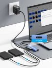 Док станція USB3.0 --> USBx3,3.0/RJ45/Type-C 10W Hub Blue Aluminum Alloy 5-in-1 Vention (TGFSB)