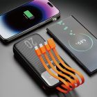 УМБ Dudao 20000mAh K6Pro+ 10W USB-A,USB-C In/Out,with USB-C/Lightning/MicroUSB/USB-A  cables Black (6977196682393)