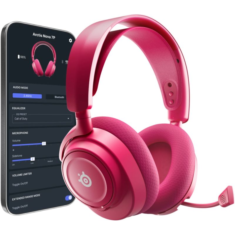 Ігрова гарнітура SteelSeries Arctis Nova 7P Gen 2 Wireless Magenta PC/PS/SW/MAC/MOB (61746)