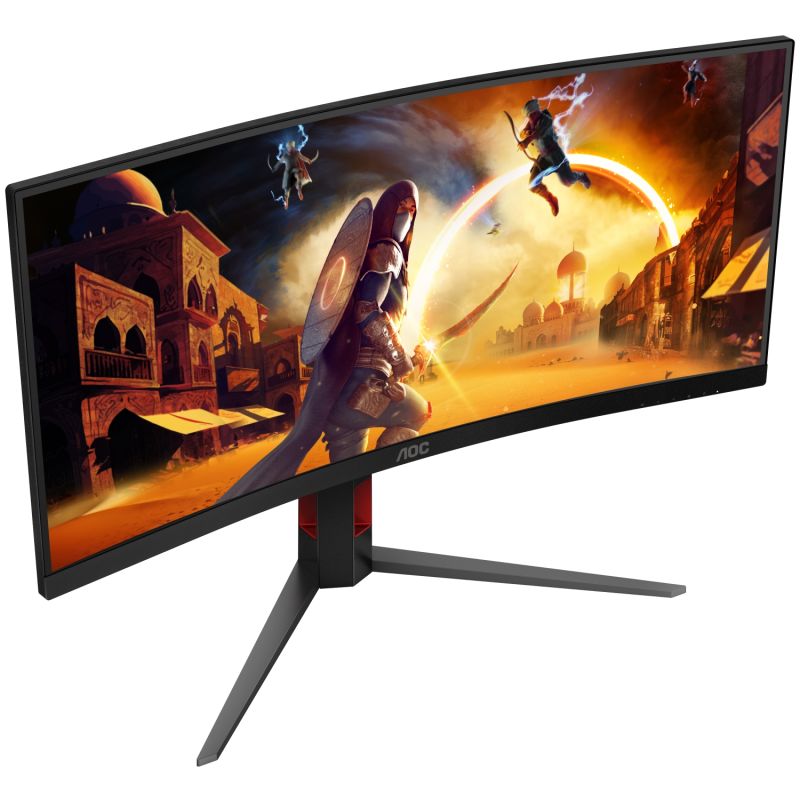 TFT 34" AOC CU34G4, WQHD, VA, вигн., 180Гц, 2хHDMI, DP, HAS, Pivot, чорно-червоний (CU34G4)
