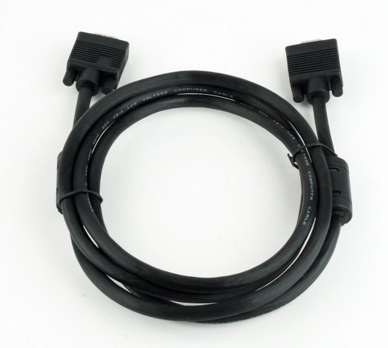 Кабель удлинитель Cablexpert VGA -VGA (M/F), HD15 с 2-мя фер. кольцами, 1.8 м, черный (CC-PPVGAX-6B)