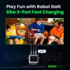 Зарядний пристрій 3xUSB 65W (2xUSB-C+USB-A) Gan Robot tech Fast Charger Сірий CD361 Ugreen (25685B)
