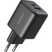 Зарядний пристрій 2xUSB 30W (USB-A + USB-C) X516 Gan чорний Ugreen (65014)