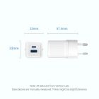 Зарядний пристрій 2xUSB 30W (USB-A/USB-C) + USB-C cable М-М  White Vention (TZ-FEQW0-EU-01)