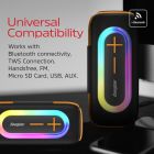 Акустична система 1.0 Energizer 20Вт Bluetooth 5.2/MicroSD/USB/AUX/FM,IPX65, 360° Sound чорна (BTS206)