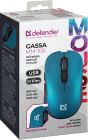 Мишка Defender Gassa MM-105, бездротова, 6кн. до 1600 dpi, безшумна, бірюзова (52102)
