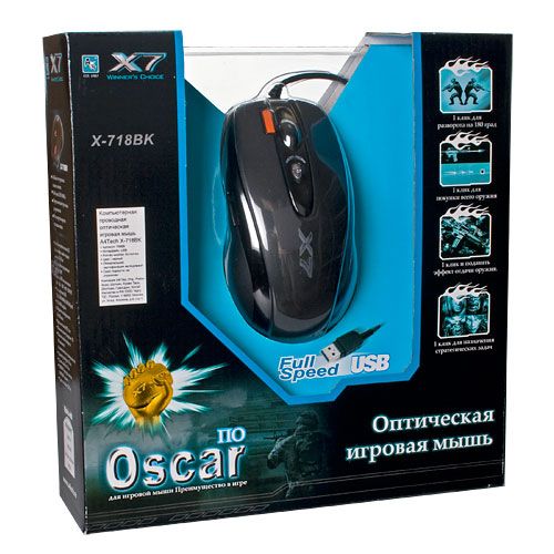 Миша A4Tech X-718BK Black (X-718BK USB (Black))
