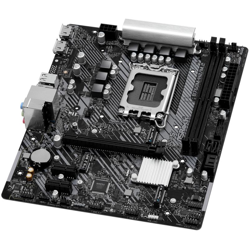 ASRock B760M-H2/M.2 (1700/B760, 2*DDR5, 1xPCIex16, 4xSATA, 2xM.2, GLan, 7.1ch, mATX) (B760M-H2/M.2)