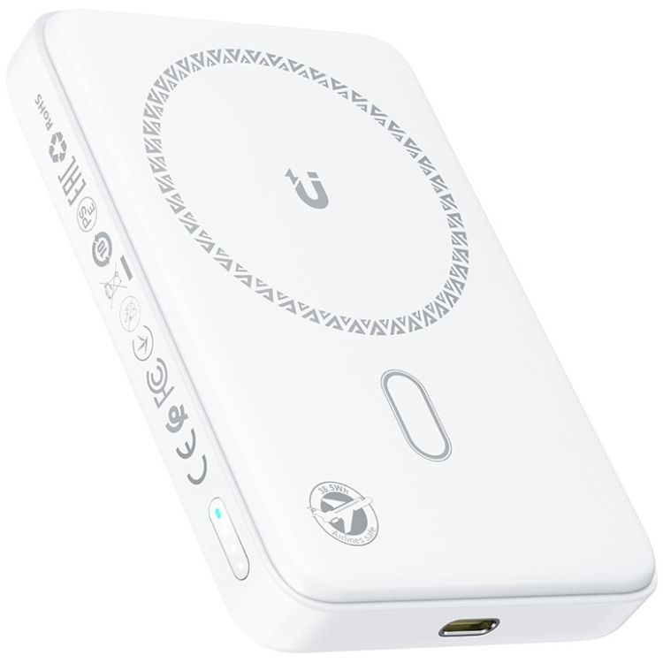УМБ Acefast Magnetic Wireless 10000mAh 20W PD,QC 3.0, QI 15W, ультра тонкий, M26 White (6974316285212)