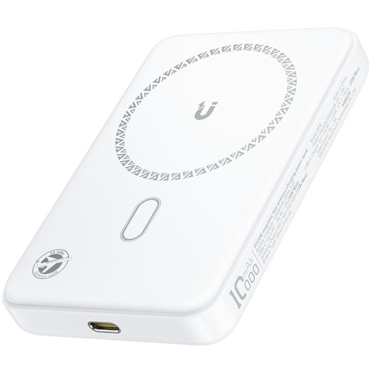 УМБ Acefast Magnetic Wireless 10000mAh 20W PD,QC 3.0, QI 15W, ультра тонкий, M26 White (6974316285212)
