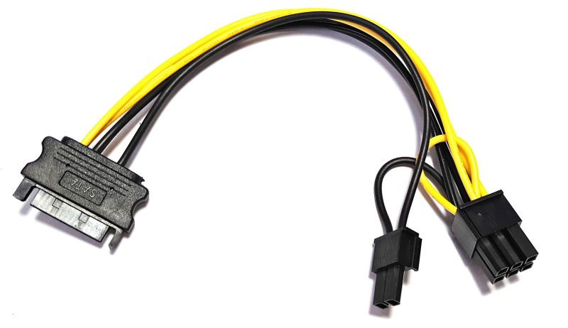 Кабель живлення для відеокарти  6/8-pin to SATA M, 0.2м (S0707)