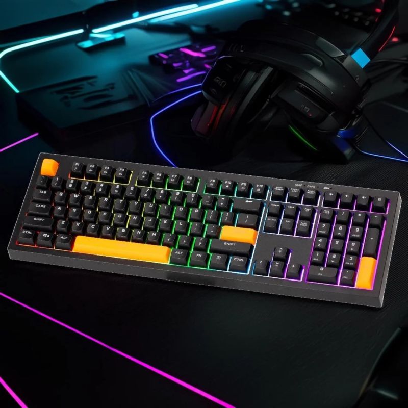 Клавіатура ігрова мембранна XTRIKE ME KB-512 UA 108кл. Silent switch LED підсвітка, USB, чорна (KB-512BKUA)