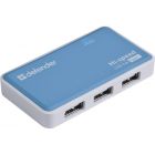 Концентратор USB2.0 Defender Quadro Power Blue 4хUSB2.0 + бп (83503)