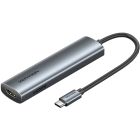 Док-станція USB3.0 Type-C --> HDMI 4K30Hz /USB 3.0/USB 2.0/Type-C 2.0/ PD 100W Hub 5-in-1 Vention (TGLHB)