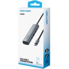 Док-станція USB3.0 Type-C --> HDMI 4K30Hz /USB 3.0/USB 2.0/Type-C 2.0/ PD 100W Hub 5-in-1 Vention (TGLHB)