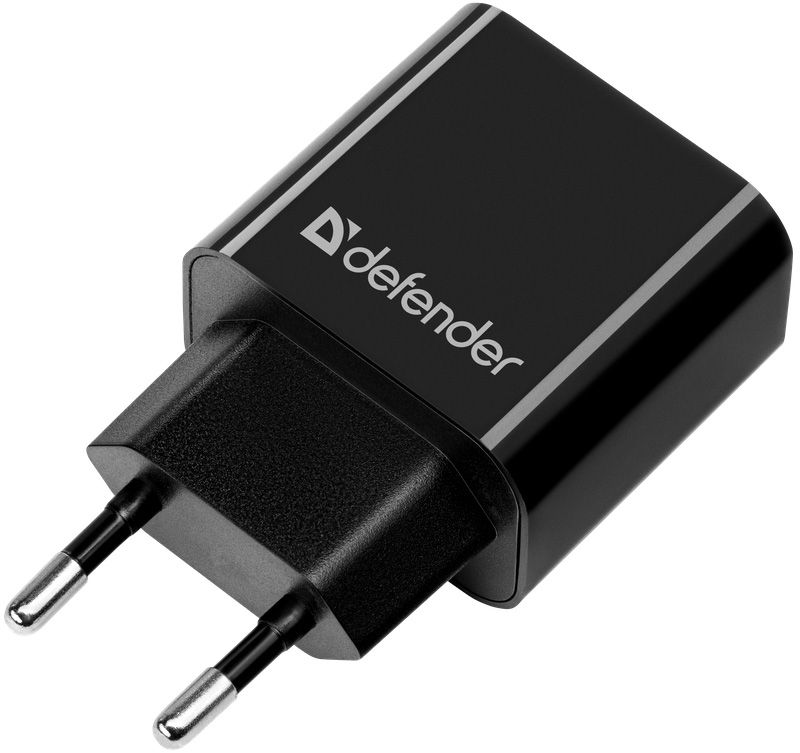 Зарядний пристрій 2xUSB 12W 2.1A UPC-21 +кабель microUSB, чорний Defender (83581)