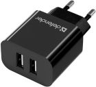 Зарядний пристрій 2xUSB 12W 2.1A UPC-21 +кабель microUSB, чорний Defender (83581)
