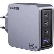 Зарядний пристрій 4xUSB 160W (3xUSB-C + USB-A) GaN + Type-C cable 100W сірий X763 Nexode Pro Ugreen (25877)