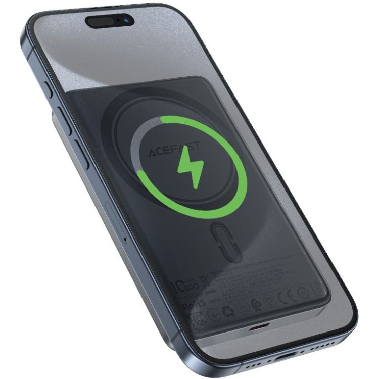 УМБ Acefast Magnetic Wireless 10000mAh 20W PD,QC 3.0, QI 15W M12 Black (6974316283393)