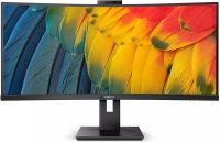 TFT 34" Philips 34B1U5600CH, WQHD, VA, 100Гц, вигнутий, HDMI, DP, USB-C, RJ-45, USB-hub, webcam, HAS (34B1U5600CH/00)