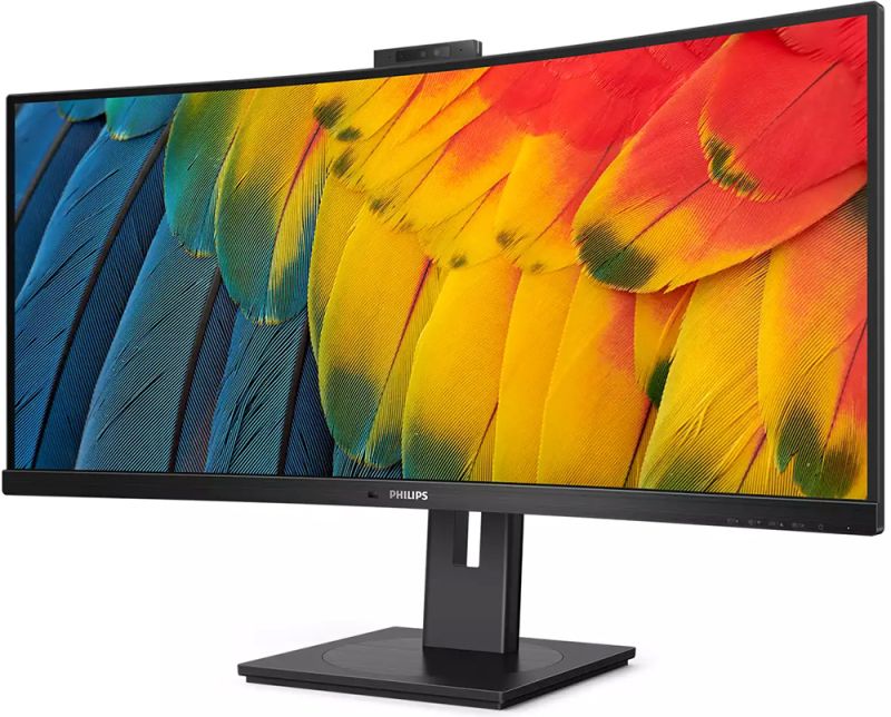 TFT 34" Philips 34B1U5600CH, WQHD, VA, 100Гц, вигнутий, HDMI, DP, USB-C, RJ-45, USB-hub, webcam, HAS (34B1U5600CH/00)