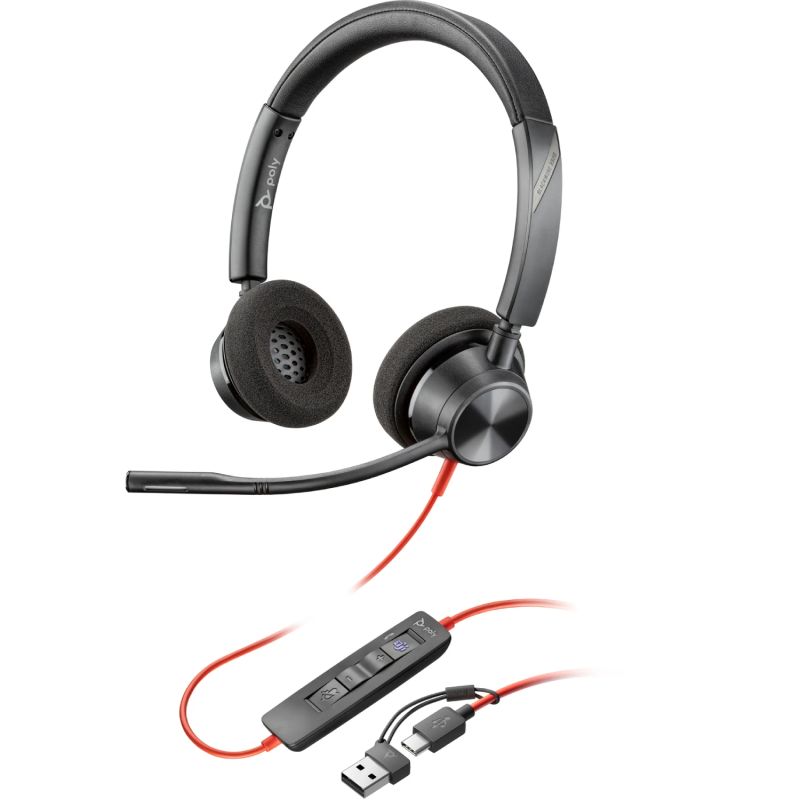 Гарнітура Poly BlackWire C3320 M USB-С + USB-C/A Adapter HS Stereo (8X220AA)