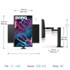 TFT 27" BenQ PD2705UA, IPS, 4K UHD, 99% sRGB, HDMI, DP, USB-C, USB-hub, HAS, колонки, темно-сірий (9H.LKDLA.TPE)