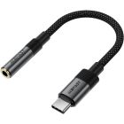 Перехідник USB-C --> 3.5 mm 15cm audio converter J12 Acefast black (6974316285281)