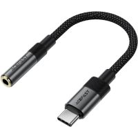 Перехідник USB-C --> 3.5 mm 15cm audio converter J12 Acefast black (6974316285281)