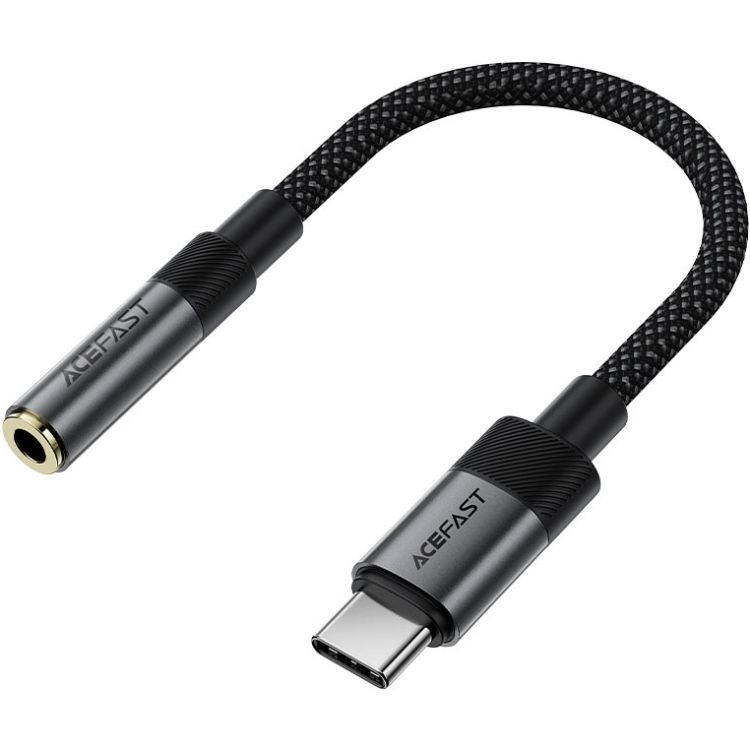 Перехідник USB-C --> 3.5 mm 15cm audio converter J12 Acefast black (6974316285281)