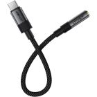 Перехідник USB-C --> 3.5 mm 15cm audio converter J12 Acefast black (6974316285281)