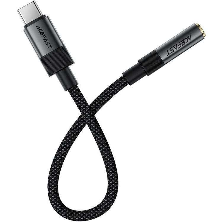 Перехідник USB-C --> 3.5 mm 15cm audio converter J12 Acefast black (6974316285281)