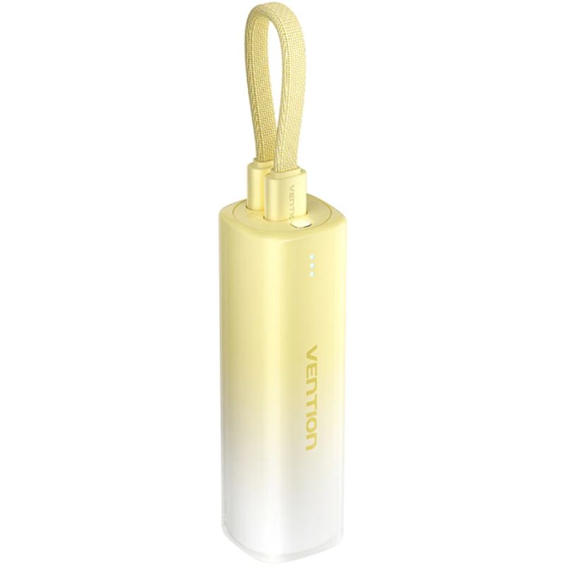 УМБ Vention 5000mAh 20W PD, USB-C In/Out, Lightning In/Out, with cable, Gradient Yellow (FHWY0)