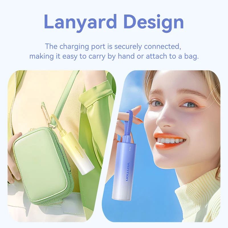 УМБ Vention 5000mAh 20W PD, USB-C In/Out, Lightning In/Out, with cable, Gradient Yellow (FHWY0)