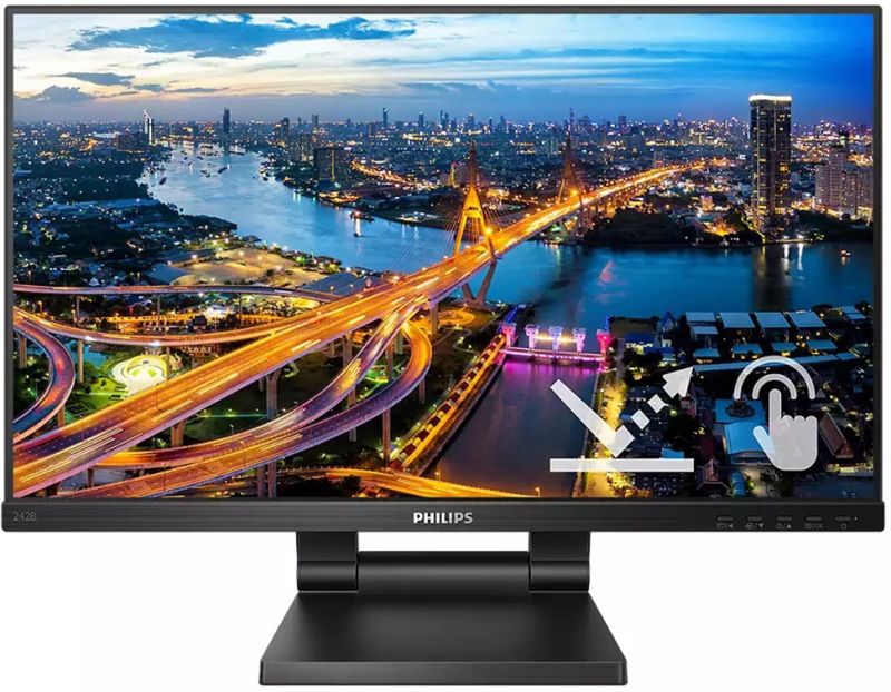 TFT 23.8" Philips 242B1TC, IPS, сенсорний (10 дотиків), VGA, DP, HDMI, USB,  HAS, колонки, чорний (242B1TC/00)