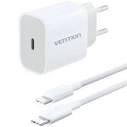 Зарядний пристрій 1xUSB-C 20W + USB-C cable М-М  White Vention (G16W0-EU)